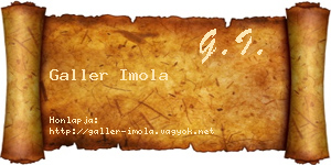 Galler Imola névjegykártya